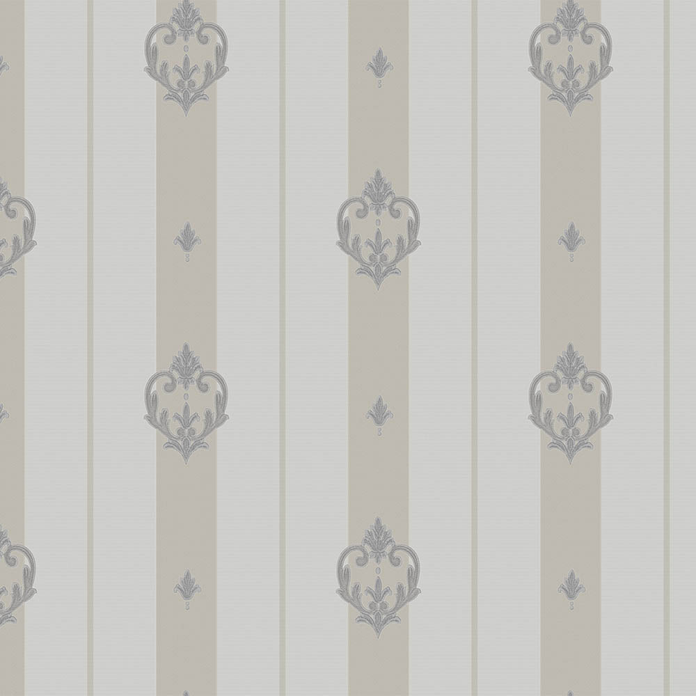 Striped wallpaper with neoclassical discreet ornament - SW17804