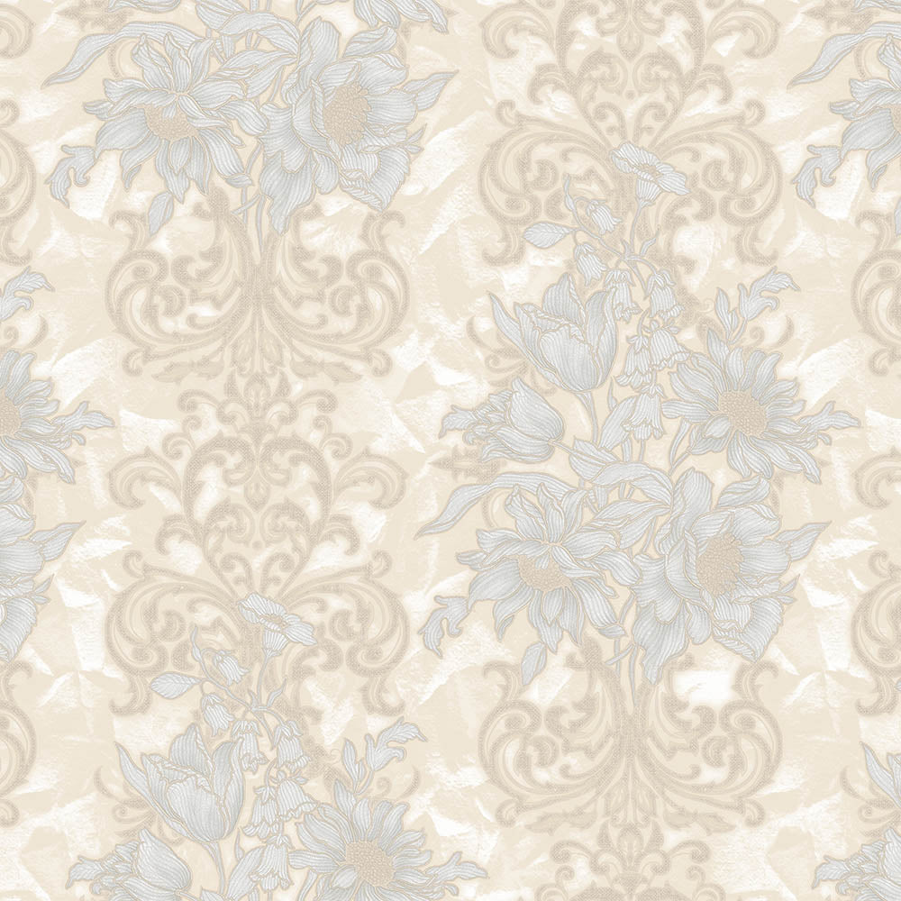 Floral detailed Rococo damask pattern - SW17805