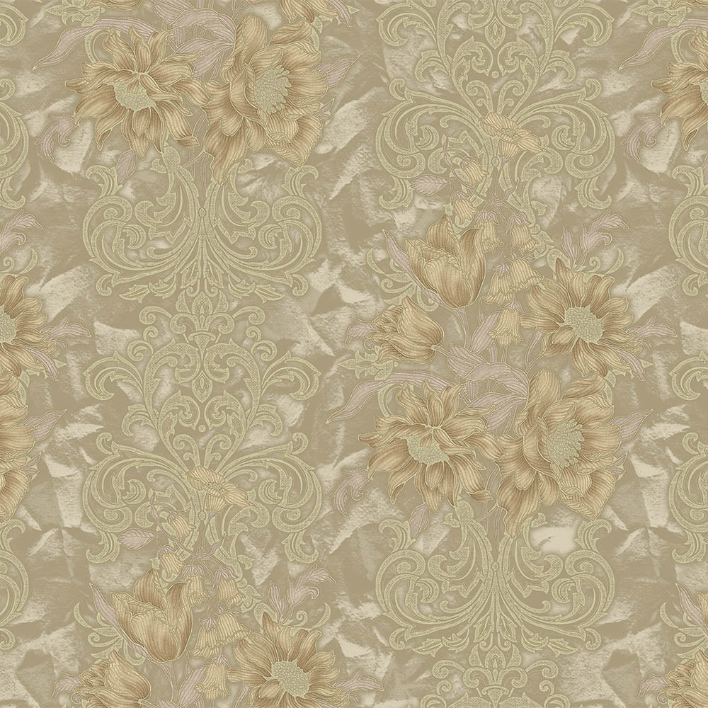 Floral detailed Rococo damask pattern - SW17805