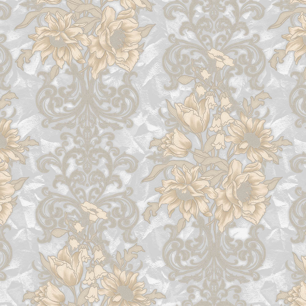 Floral detailed Rococo damask pattern - SW17805