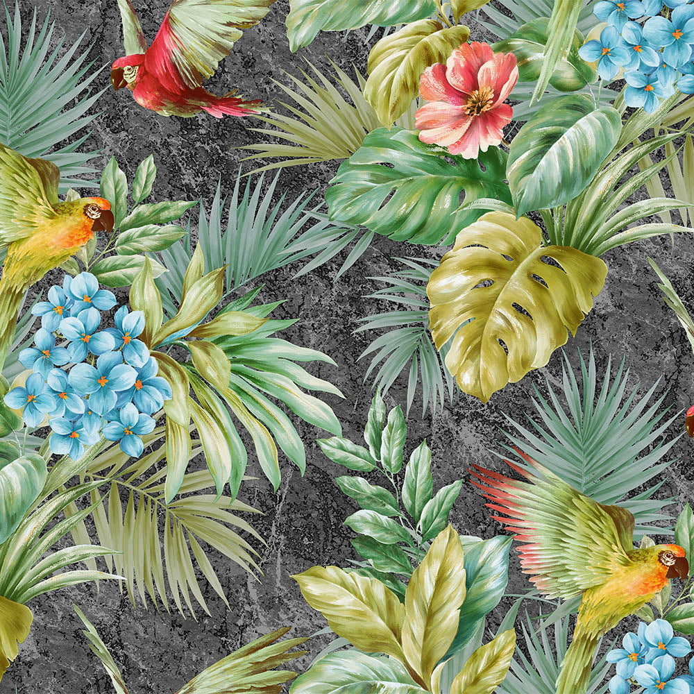 Wallpaper Parrot and Tropical Plant Trend - SW19905